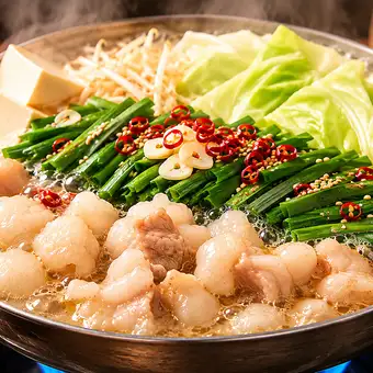 【３H飲放】博多和牛もつ鍋×宮崎チキン南蛮に”豊洲直送”鮮魚造り三点含む全8品4980円⇒4000円