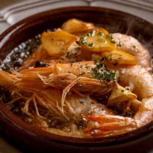 天使の海老のアヒージョ