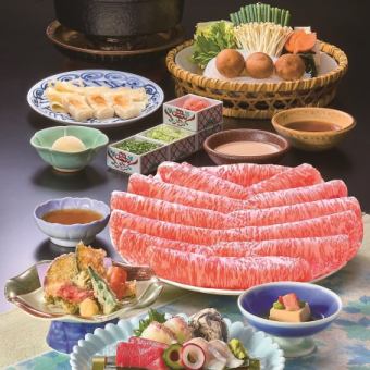 From 4/23 to 6/12 <<The Brilliance of Fresh Green>> Shabu-shabu Kaiseki ~ Hinoki~ [Wagyu Marbled Beef] 8 dishes total, 7,700 yen