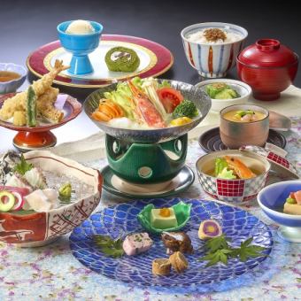 From 4/23 to 6/12 <<The Brilliance of Fresh Green>> Seasonal Kaiseki Course ~ Iris ~ 10 dishes total, 4620 yen