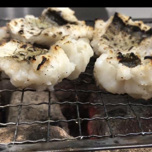 Grilled conger over charcoal