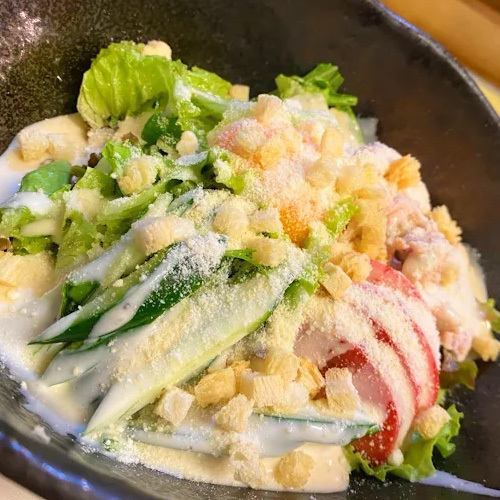 むしどりのシーザーサラダ/冷製豚しゃぶサラダ　各