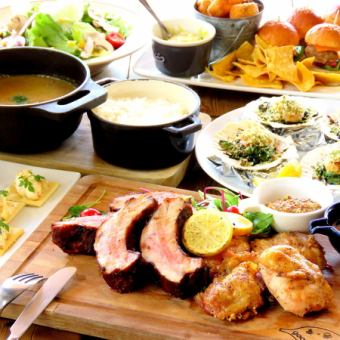 [Includes all-you-can-drink☆Limited to the store] Grilled chicken & pork rib course 4,400 yen ⇒ 4,000 yen *Terrace cannot be used