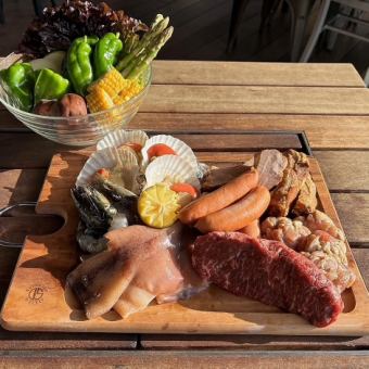 [Only available on the terrace] Have fun with everyone at the BBQ! BBQ course \5,800 ☆ Includes 90 minutes of all-you-can-drink ☆ *Not available inside the restaurant.