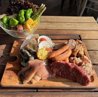 [Only available on the terrace] Have fun with everyone at the BBQ! BBQ course \5,800 ☆ Includes 90 minutes of all-you-can-drink ☆ *Not available inside the restaurant.