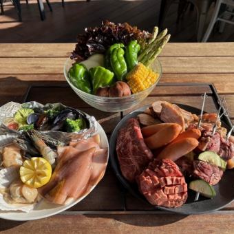[Only available on the terrace] A slightly luxurious BBQ ☆ BBQ course \6,800 ☆ Includes 90 minutes of all-you-can-drink ☆ *Not available inside the restaurant