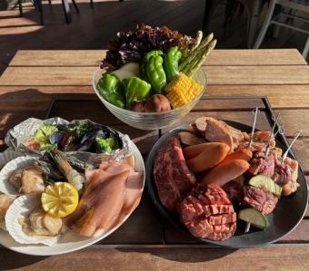 [Only available on the terrace] A slightly luxurious BBQ ☆ BBQ course \6,800 ☆ Includes 90 minutes of all-you-can-drink ☆ *Not available inside the restaurant