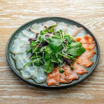 三種口味的生牛肉片拼盤