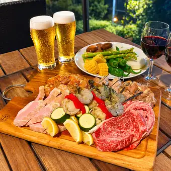 ☆new☆【テラス限定】ちょっと豪華に☆スタンダードBBQ￥6,800☆90分飲み放題付※店内利用不可