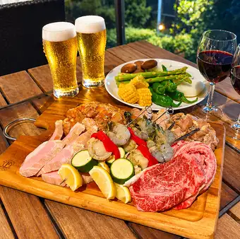 ☆new☆【テラス限定】ちょっと豪華に☆スタンダードBBQ￥6,800☆90分飲み放題付※店内利用不可