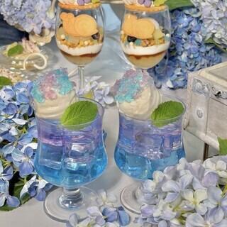 【紫陽花クリームソーダ付き】4/30(木)～Hydrangea × Rain Jewels Afternoon Tea