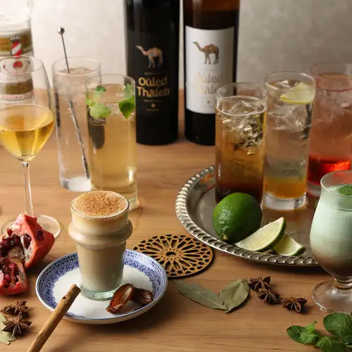 Enjoy Moroccan cuisine and fine Arabian wines together.