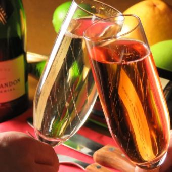 【少し早いクリスマスプラン】スパークリング飲放＋アルコールドリンク飲放＋デザート付き8000円