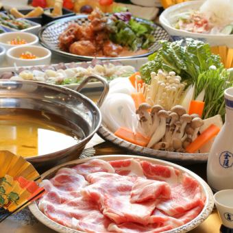 12月限定【鍋】豚しゃぶ食べ放題+炙肉寿司、海鮮丼等310種食飲『豚しゃぶ鍋堪能コース』120分制