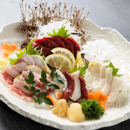 Assortment of premium horse sashimi