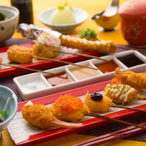 ``Very popular creative zaru course♪'' Assorted sashimi, deep-fried skewers, etc.◎