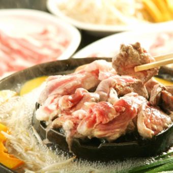 Hakata Offal Hot Pot & Genghis Khan All-you-can-eat and drink course 2800 yen (+1400 yen all-you-can-drink + 500 soft drink all-you-can-drink) 120 minutes