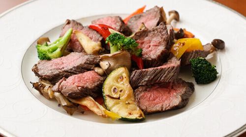 Lean beef steak appetizer