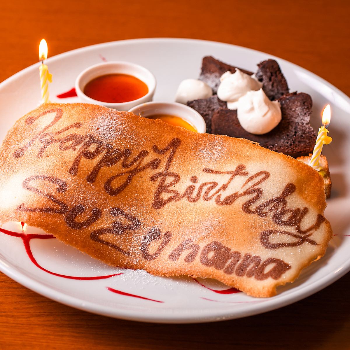 ★特別な日のお祝いに★ラングドシャ生地のデザートプレートあり