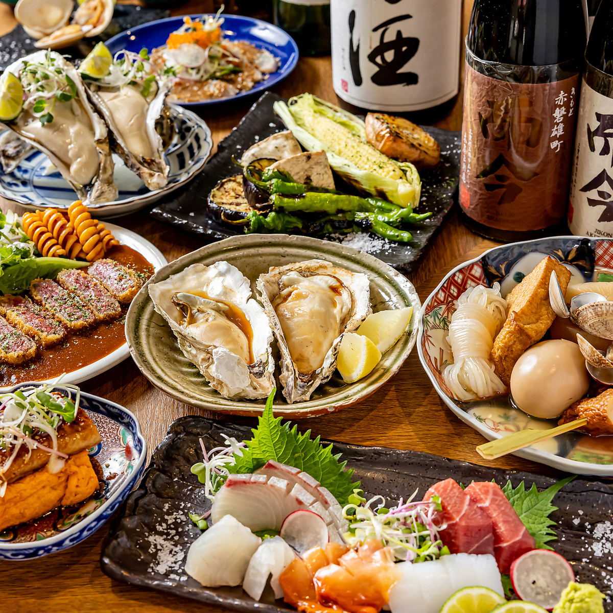 ご飯やNODAで創作料理を楽しめる、落ち着いた空間です