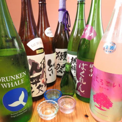 Sake carefully selected by handed sake masters