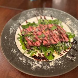 Zabuton roast beef and arugula carpaccio