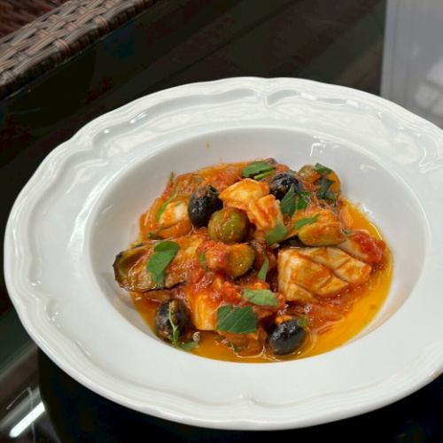 오징어와 가지의 피리 토마토 삶은