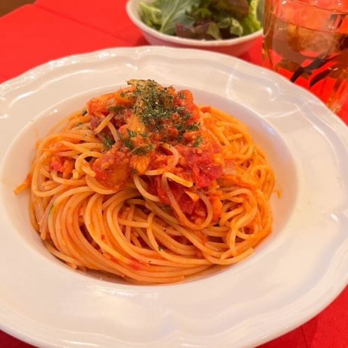 2月の月替わりパスタランチセット~蟹とセロリのアラビアータ