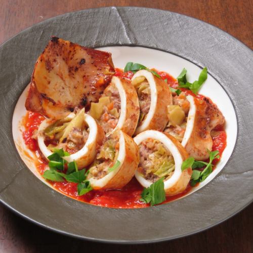 スルメイカのイカメンチ風詰め物