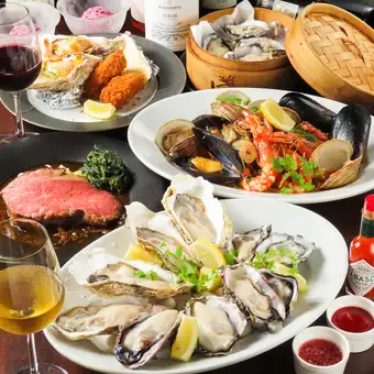牡蠣を思う存分楽しむ【牡蠣づくしの下北牛のローストビーフコース】全9品120分飲み放付8500円