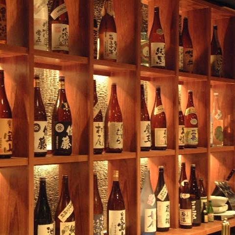 Rich selection of sake and shochu