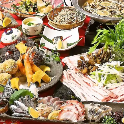 【涮涮鍋套餐（含Asobi豬肉和大量蔬菜）】9道菜 + 110分鐘 【暢飲】⇒ 5000日元