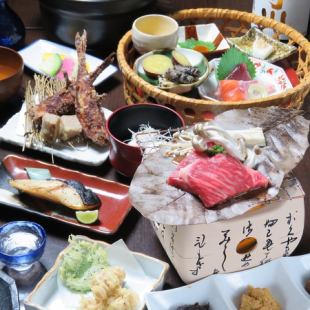 [Akebono Course] Grilled Kuroge Wagyu beef with miso and seasonal vegetables ☆ 11 dishes in total! 9 types of sake! 120 minutes all-you-can-drink for 7,000 yen