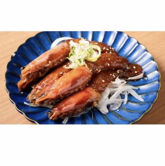 1 raw shrimp marinated in soy sauce (ganjangseu)