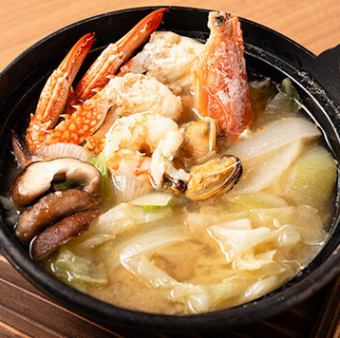 Seafood miso hotpot