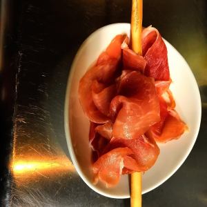 Prosciutto ham as an appetizer