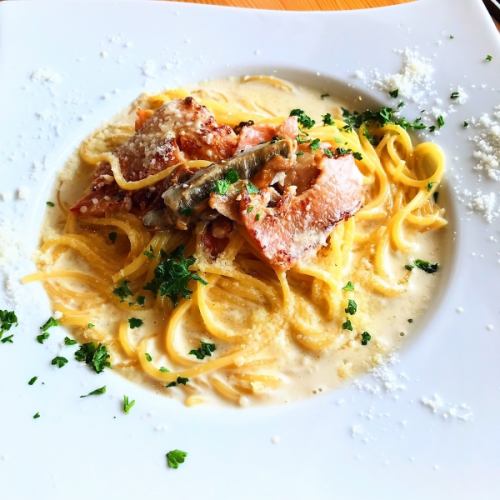 Porcini and bacon cream sauce