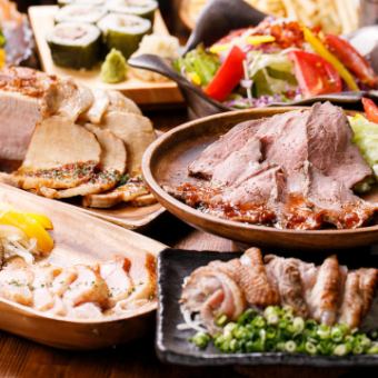 [2H All-you-can-eat] "All-you-can-eat meat festival" 4,700 yen including all-you-can-eat 3 types of meat and special sushi rolls <7 items in total>