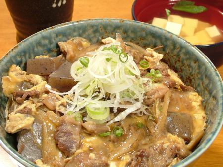 Beef tendon and egg rice bowl