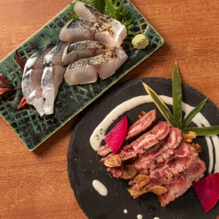 ◎肉和魚貪吃套餐+90分鐘無限暢飲3,850日元