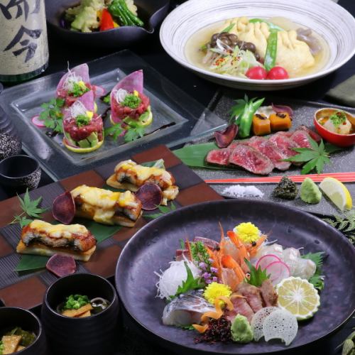 All-you-can-drink courses are available from 6,000 yen including tax.Seki Aji/Oita Wagyu beef...Seasonal ingredients...Luxury ingredients...Many luxury dishes