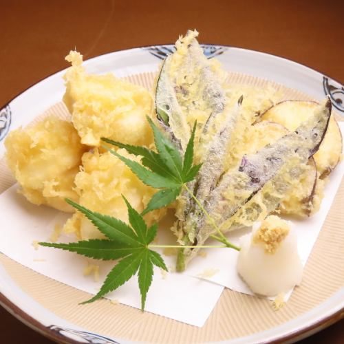 能登ふぐ白子と加賀野菜天ぷら