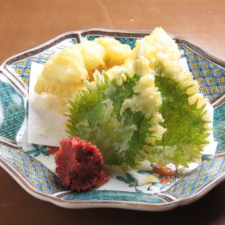 鱧天ぷら 梅かつおだし