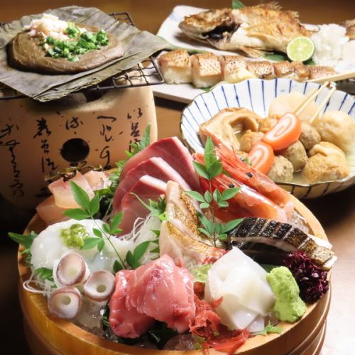 新鮮な豪快お刺身桶盛り