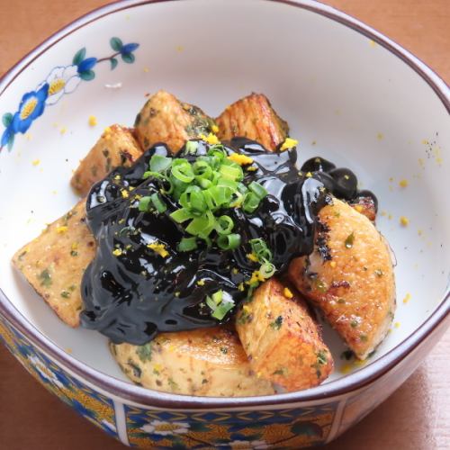 いか黒作りと山芋揚げ　