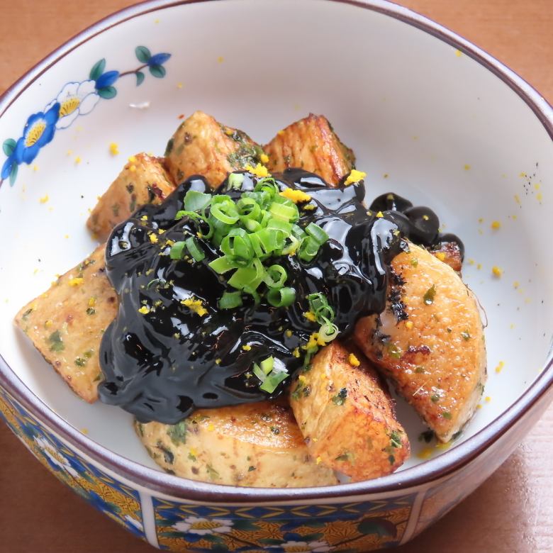 いか黒作りと山芋揚げ　