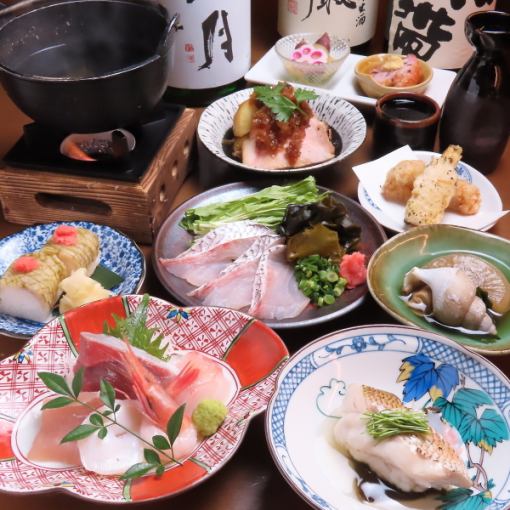 【3,4月】のどぐろ蒸し寿司付き！お刺身と北陸の旬を堪能！2時間飲み放題付きコース〈全8品〉