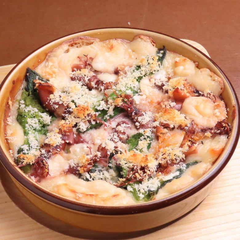 ホタルイカと菜の花グラタン