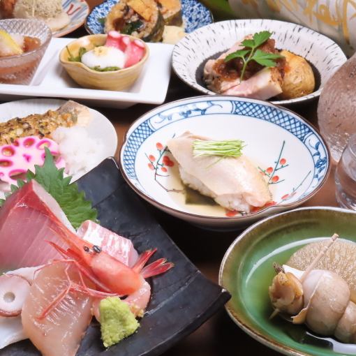 【7,8月】のどぐろ蒸し寿司付き！お刺身と北陸の旬を堪能！2時間飲み放題付きコース〈全8品〉