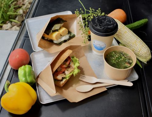 [Online reservation for takeout OK] Sandwich/rice burger + side menu + drink selectable set